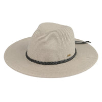 Beige straw Panama hat with Tide Ribbon, crafted from high-quality straw for summer wear