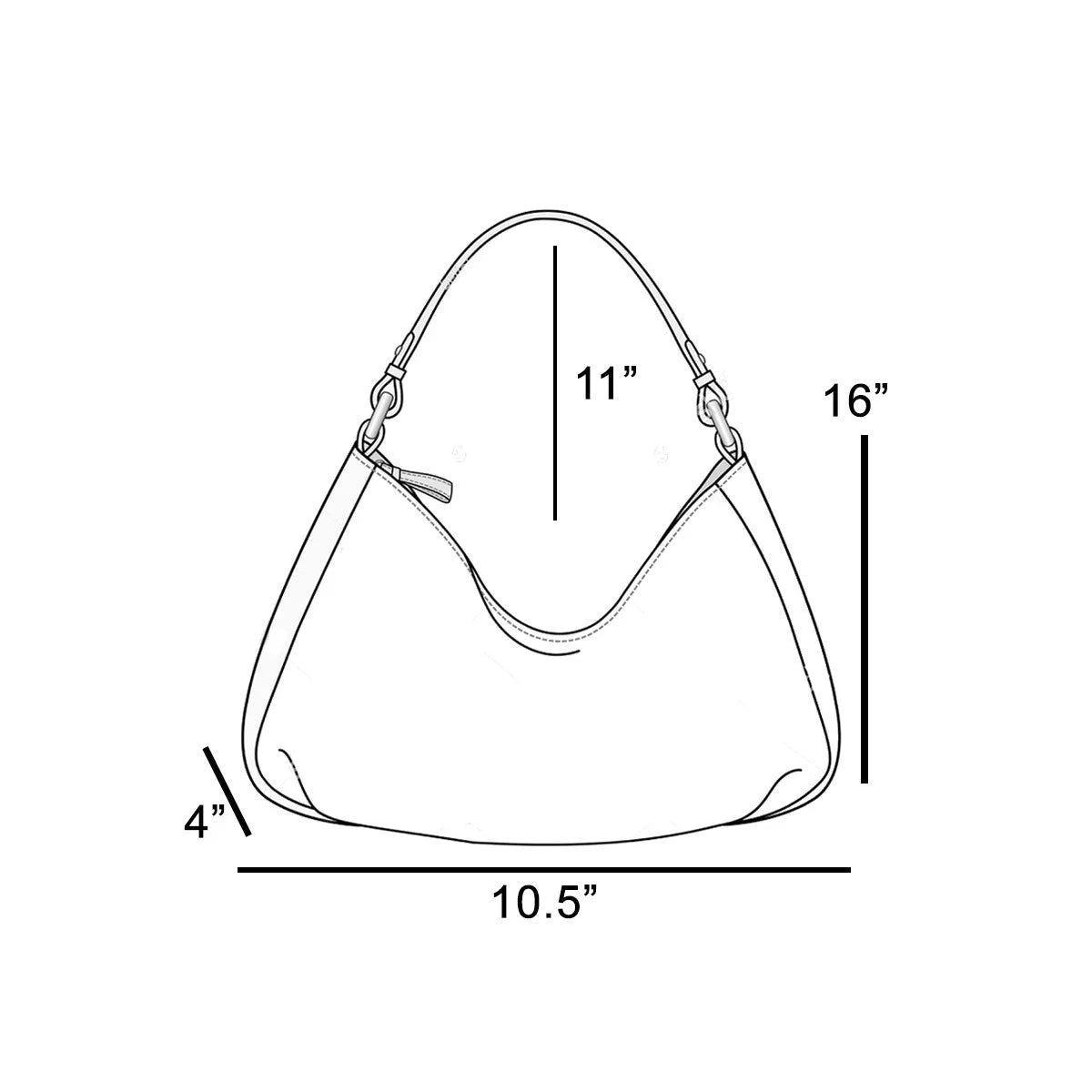 Suede Faux Leather Trim Hobo Bag - Shoulder Bags