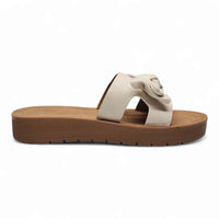 Susie Bow Slip On Sandals - Ivory Denim / 5 - SLIP-ONS & FLATS