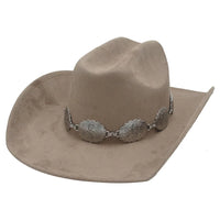 Swirl Flora Concho Band Cowboy Hat - Dark Taupe - FELT HAT