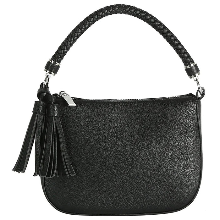 Tassel Charm Shoulder Bag - Black - Shoulder Bags
