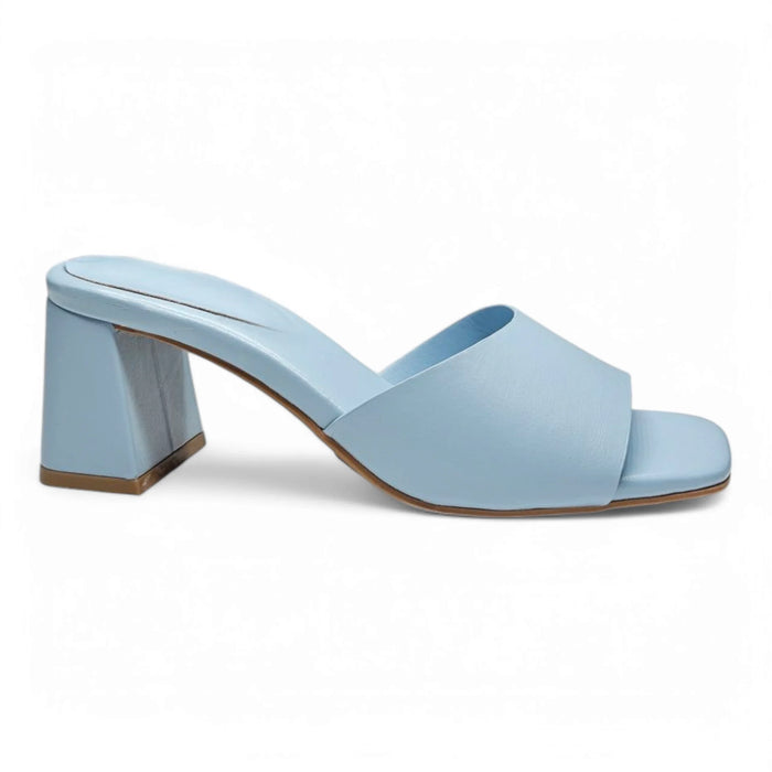 Light blue heeled sandal, Vera Single Band Block Heel for stylish elegance