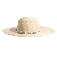 Wide Brim Floppy Sun Hat - Beige - Hats