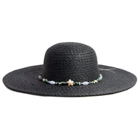 Wide Brim Floppy Sun Hat - Black - Hats