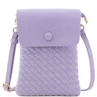 Woven Checkered Crossbody Bag - Lavender - BAGS