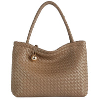 Woven Tote Satchel - Stone - Shoulder Bags
