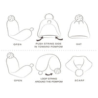 Diagram of beanie and scarf combinations for stylish winter hat styles