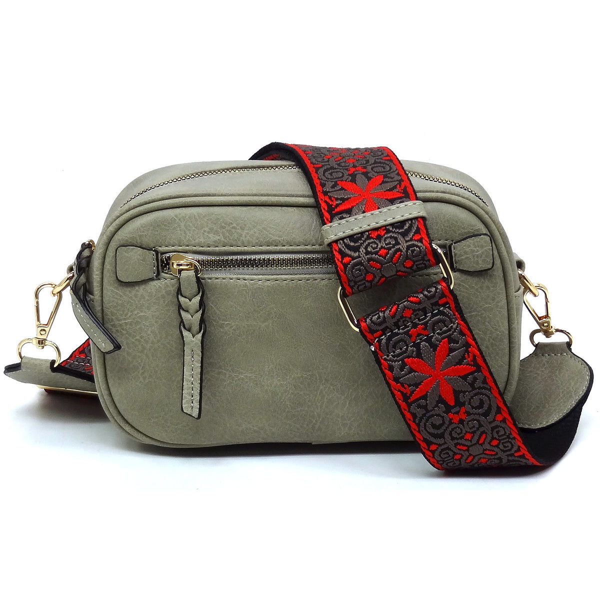 Everyday Embroidered Strap Crossbody Bag
