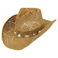 Trendy Cowboy Hat With Starfish And Beaded Band
