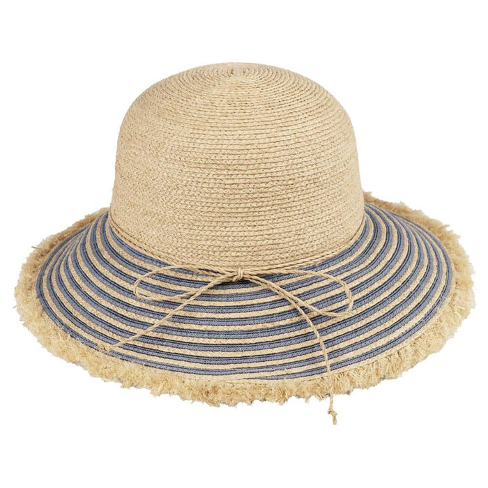 Raffia Sun Hat With Stripe And Straw Band