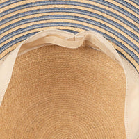Raffia Sun Hat With Stripe And Straw Band