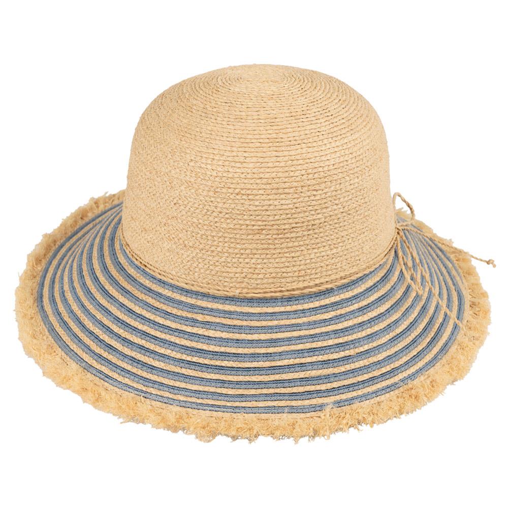 Raffia Sun Hat With Stripe And Straw Band
