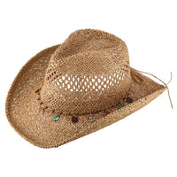 Straw Open Weave Band Cowboy Sun Hat
