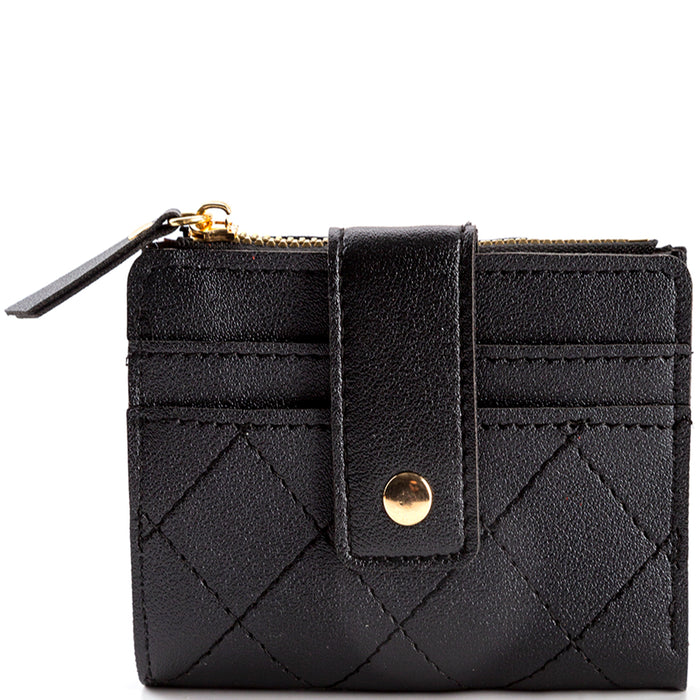 Del Mar Quilted Design Wallet - Black