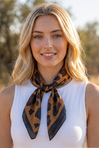 Leopard Print Square Scarf