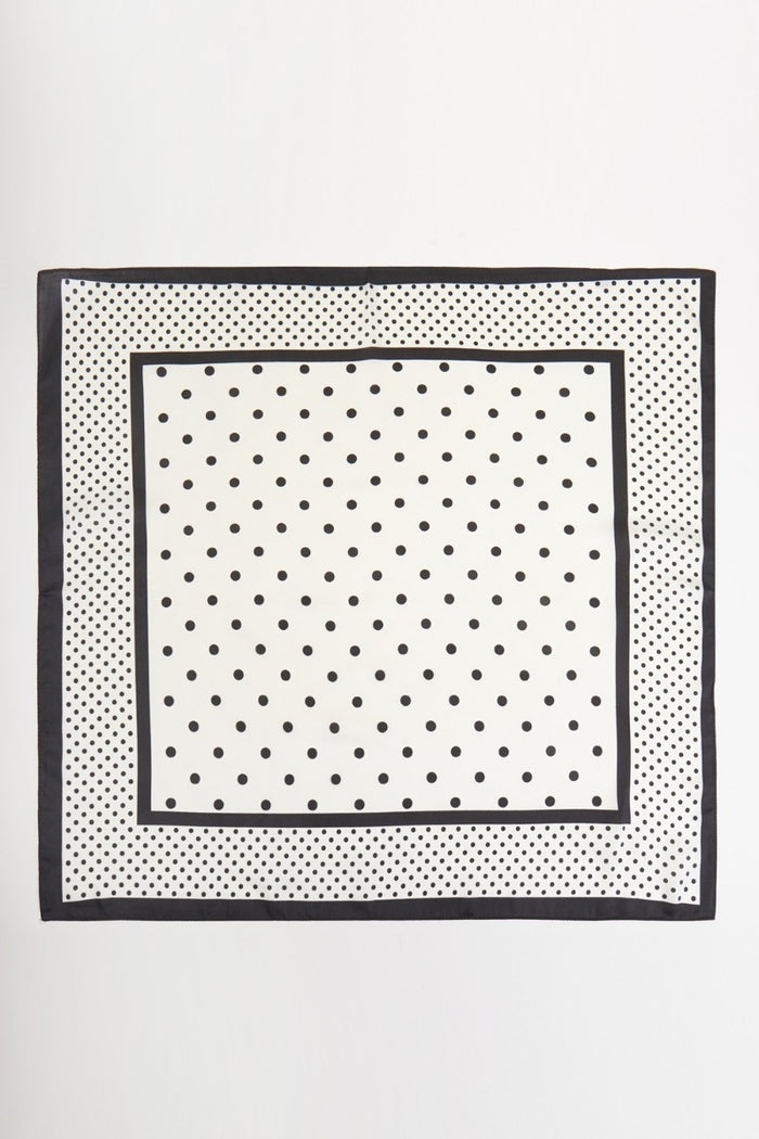 Polka Dot Theme Silk Feel Square Scarf
