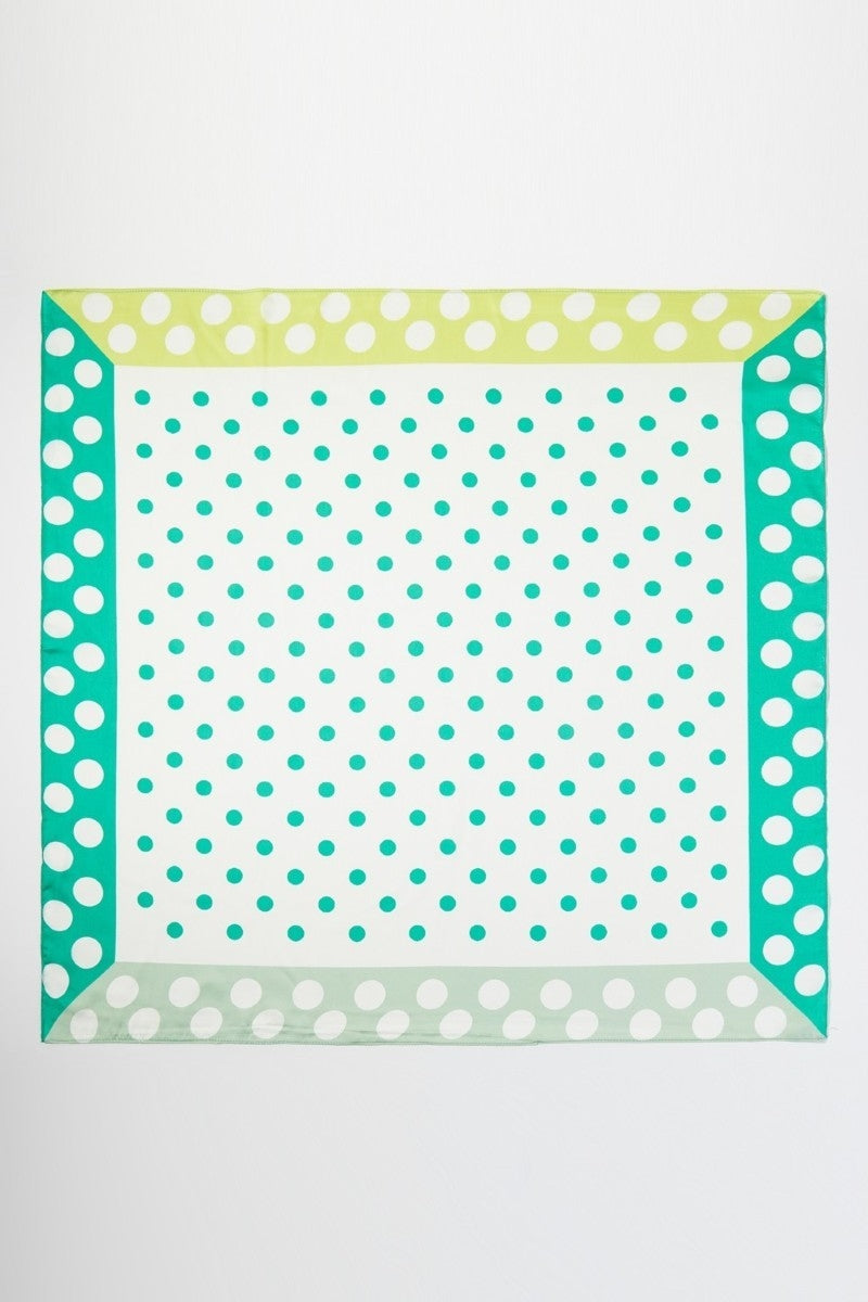 Contrasting Border Polka Dot Square Bandana Scarf