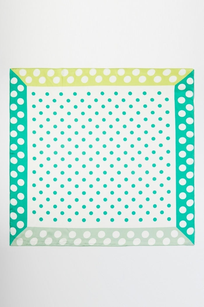 Contrasting Border Polka Dot Square Bandana Scarf