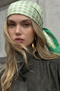 Multi Color Polka Dot Print Square Bandana Scarf