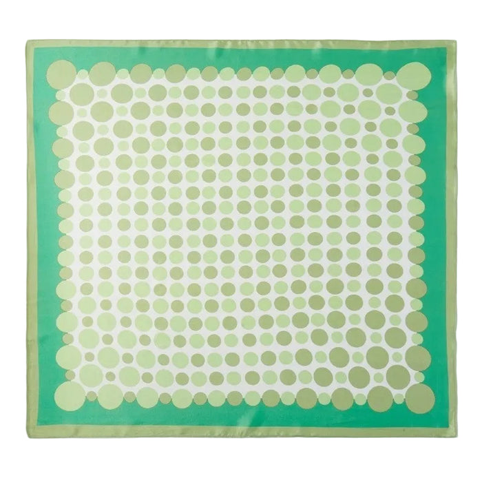 Multi Color Polka Dot Print Square Bandana Scarf - Green