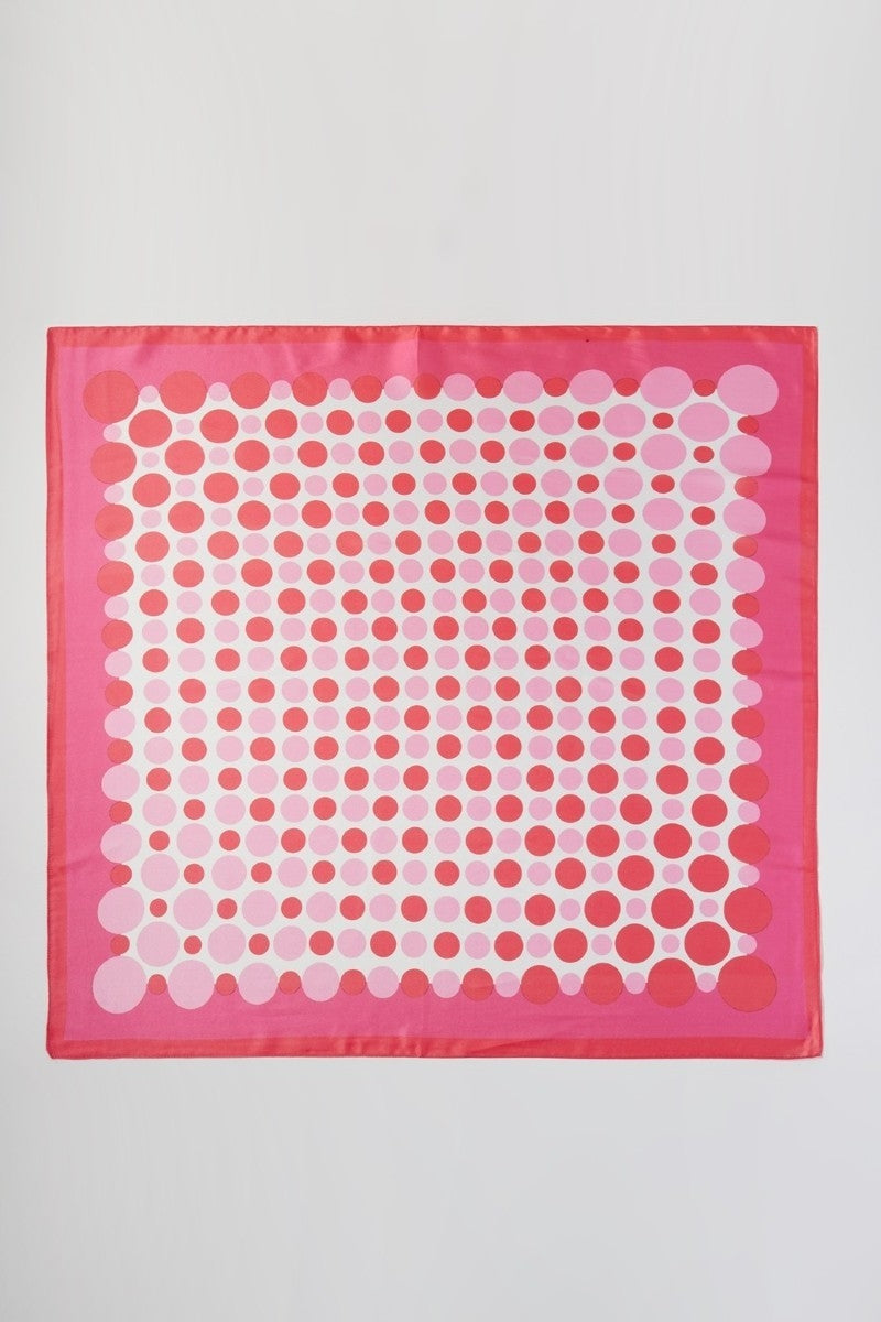 Multi Color Polka Dot Print Square Bandana Scarf