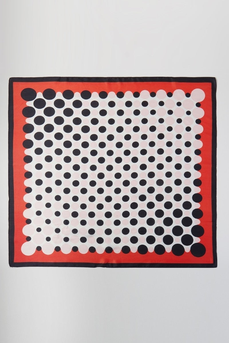 Multi Color Polka Dot Print Square Bandana Scarf