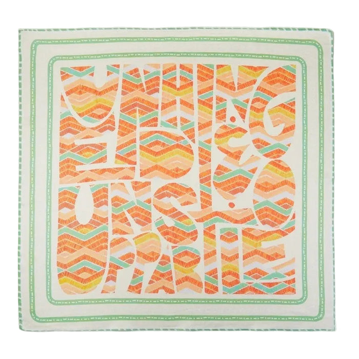 Abstract Tribal Print Square Bandana Scarf - Orange