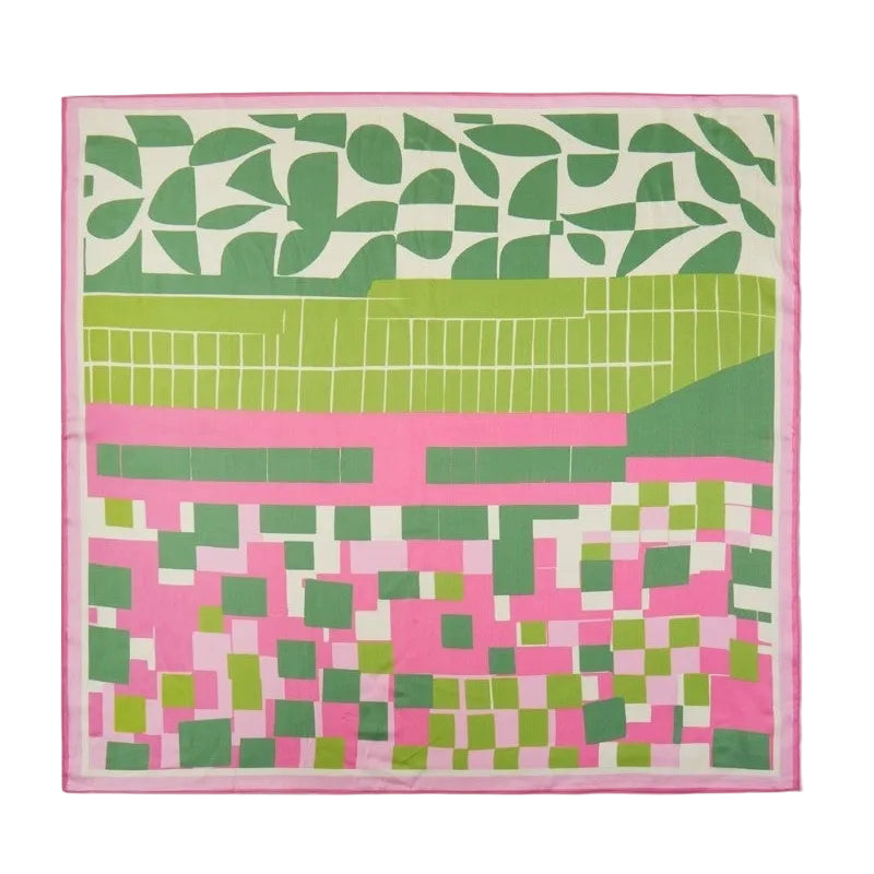 Geometric Color Block Print Bandana Scarf