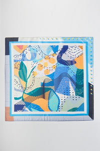 Abstract Collage Print Square Bandana Scarf