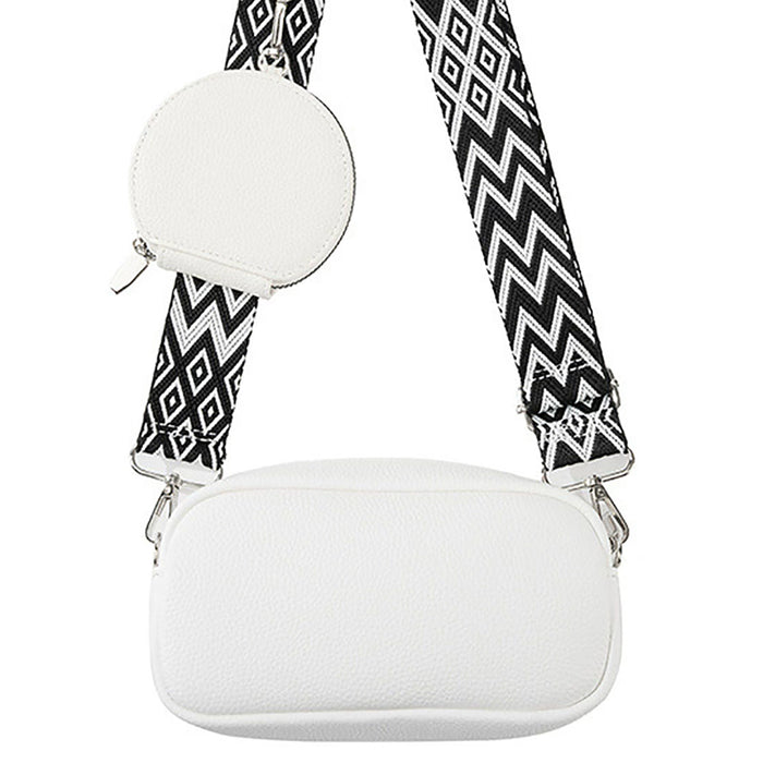 Chic Versa Strap Crossbody with Coin Pouch - White
