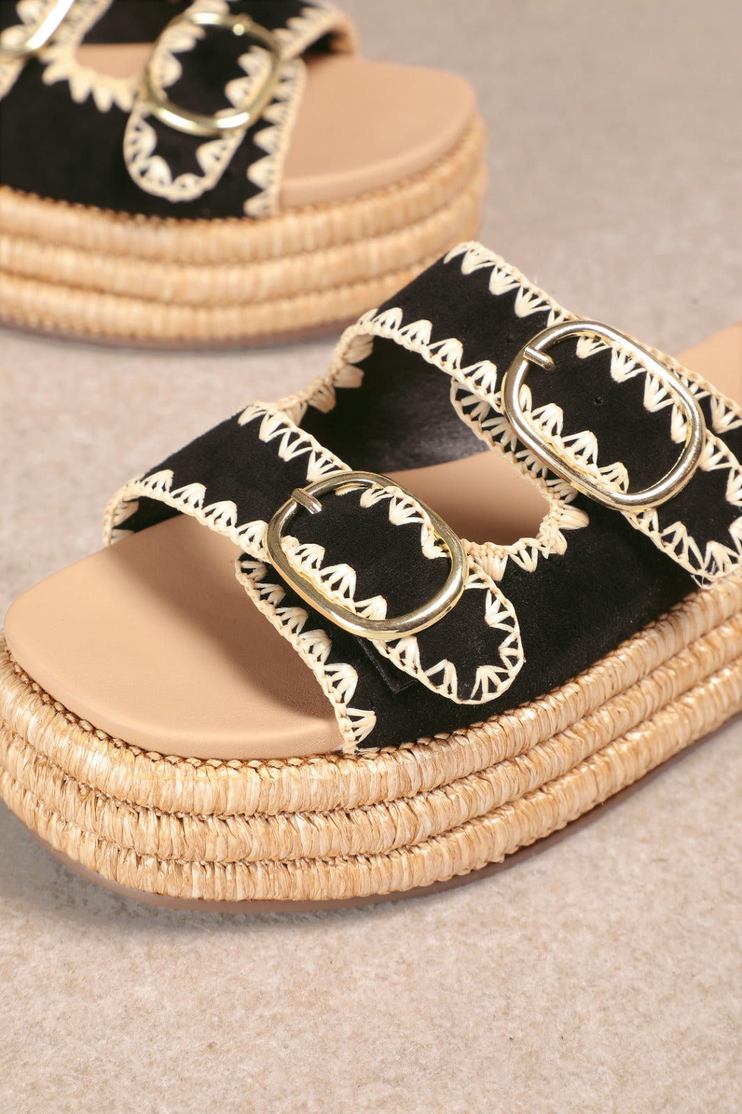 Heidi Double Buckle Boho Platform Sandal
