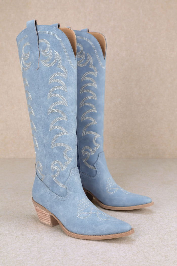 Faye Western Cowboy Boot - Blue