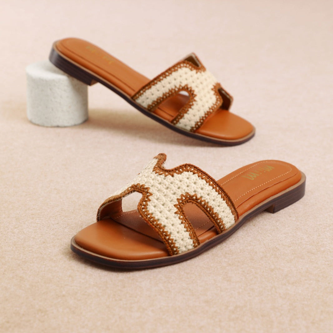 Maya Woven H-Band Slide Sandals