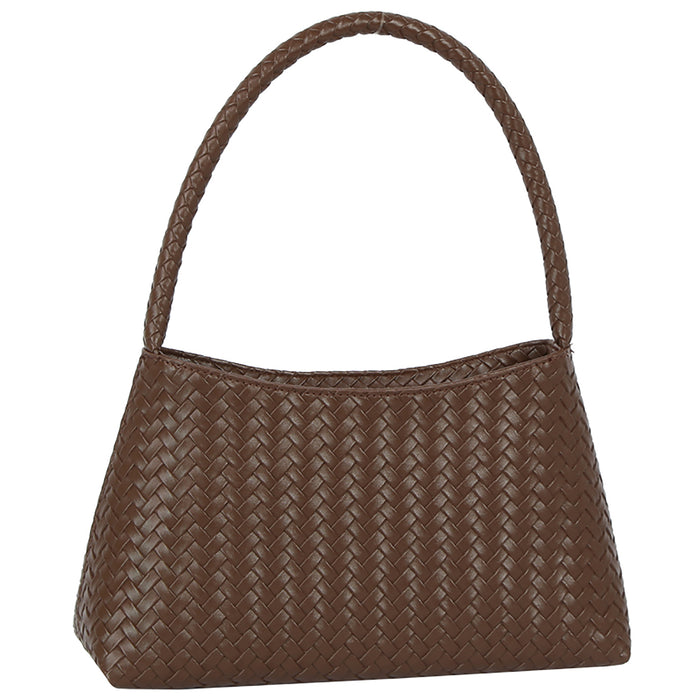 Santorini Woven Shoulder Bag - Coffee