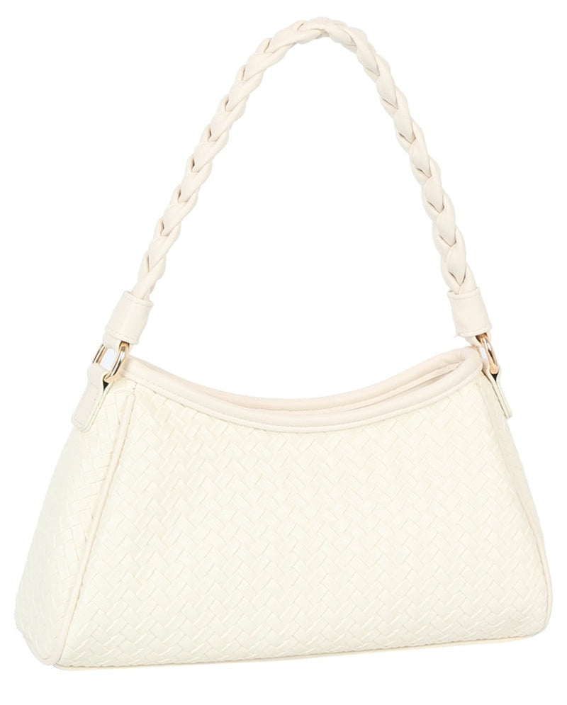 Del Mar Braided Handle Woven Shoulder Bag