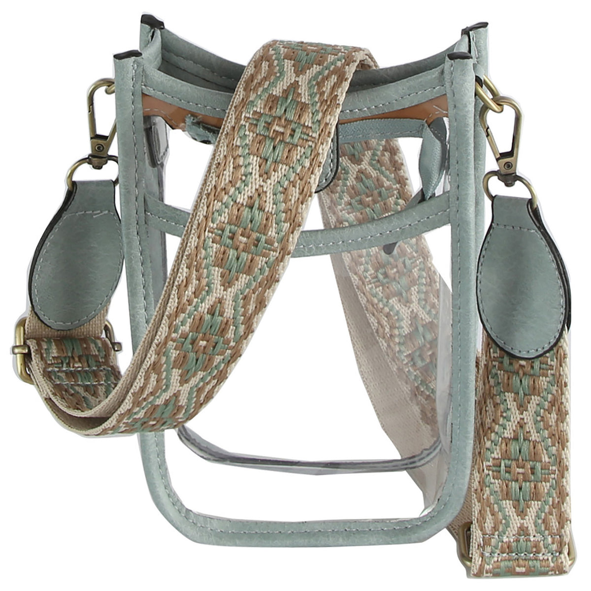 Boho Clear Strap Crossbody Bag