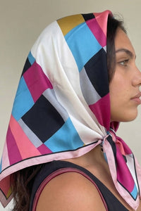 Striped Color Square Bandana Scarf