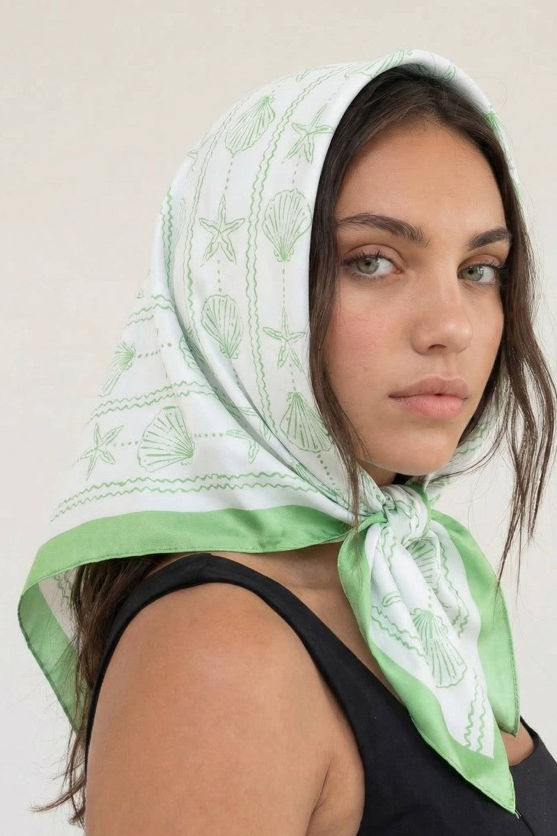 Sealife Seashells And Starfish Bandana Scarf