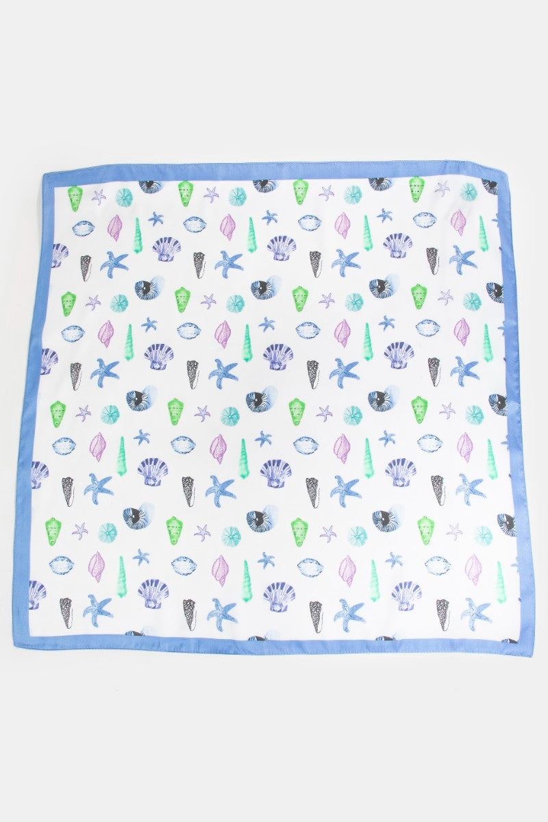 Multi Sealife Seashells Bandana Scarf