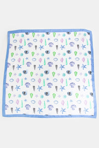 Multi Sealife Seashells Bandana Scarf