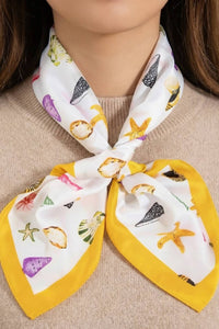Multi Sealife Seashells Bandana Scarf