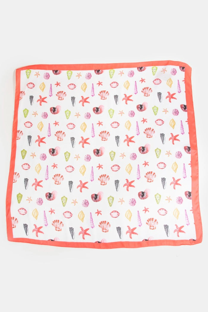 Multi Sealife Seashells Bandana Scarf