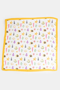 Multi Sealife Seashells Bandana Scarf