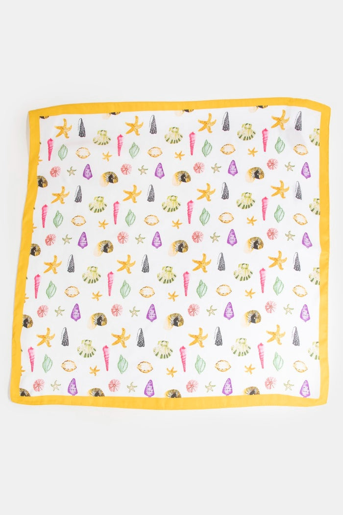 Multi Sealife Seashells Bandana Scarf