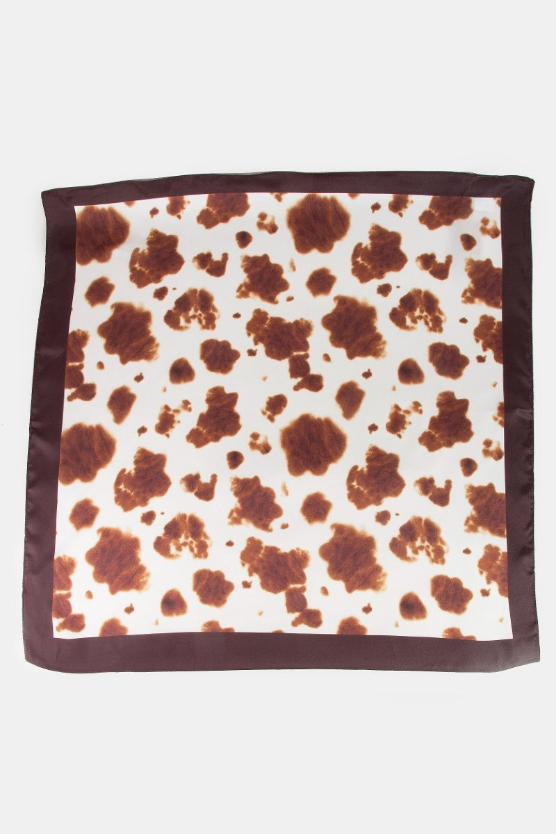 Cow Print Square Bandana Scarf