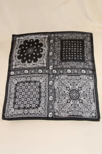 Multi-Patchwork Bandana Paisley Print Satin Square Scarf