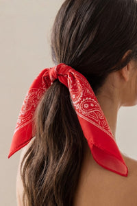 Multi-Patchwork Bandana Paisley Print Satin Square Scarf