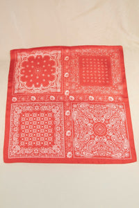 Multi-Patchwork Bandana Paisley Print Satin Square Scarf
