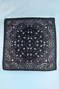 Paisley Print Satin Square Bandana Scarf