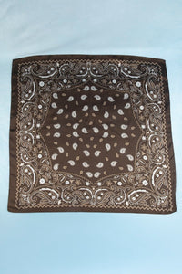 Paisley Print Satin Square Bandana Scarf